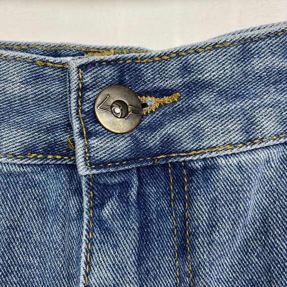 Liquor n Poker Cut-Off Frayed Jean Shorts Size 16 Blue Denim Festival Boho Beach - Picture 7 of 14